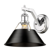 Golden 3306-1W CH-BLK - Yep by Golden Lighting Orwell 1-light Wall Sconce in Chrome and Matte Black shade